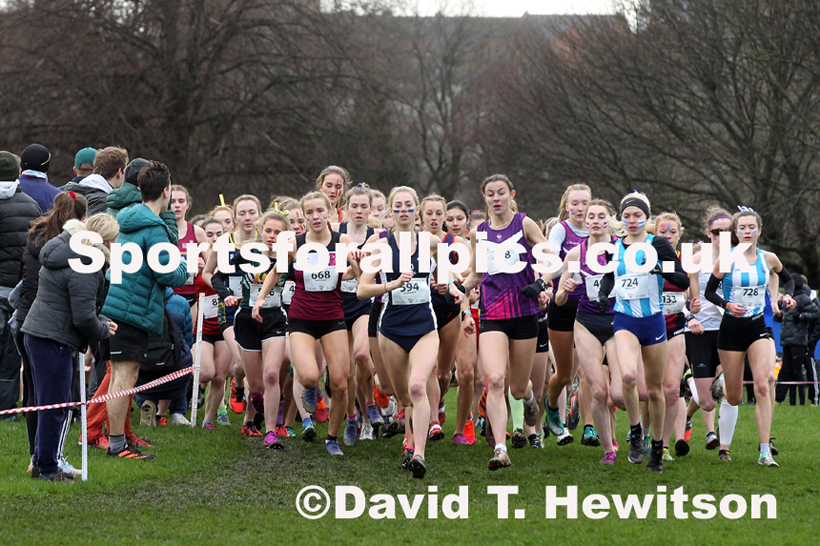 Womens long race  2020 BUCS Cross Country Champs., Edinburgh.  Photo: David T. Hewitson/Sports for All Pics